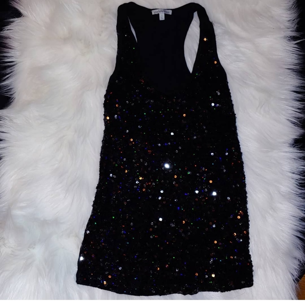 Black sequin tank top